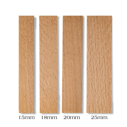 Wooden wicks in various sizes